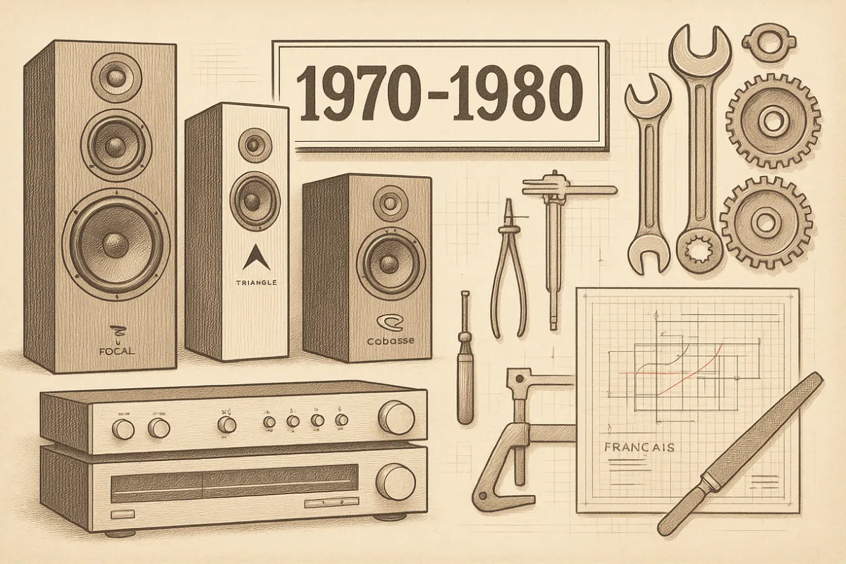 image illustration d'enceintes et ampli français des 70 - cocorricooo 