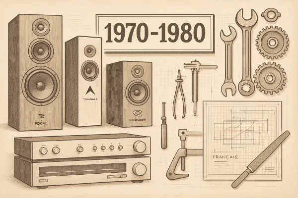 image illustration d'enceintes et ampli français des 70 - cocorricooo 